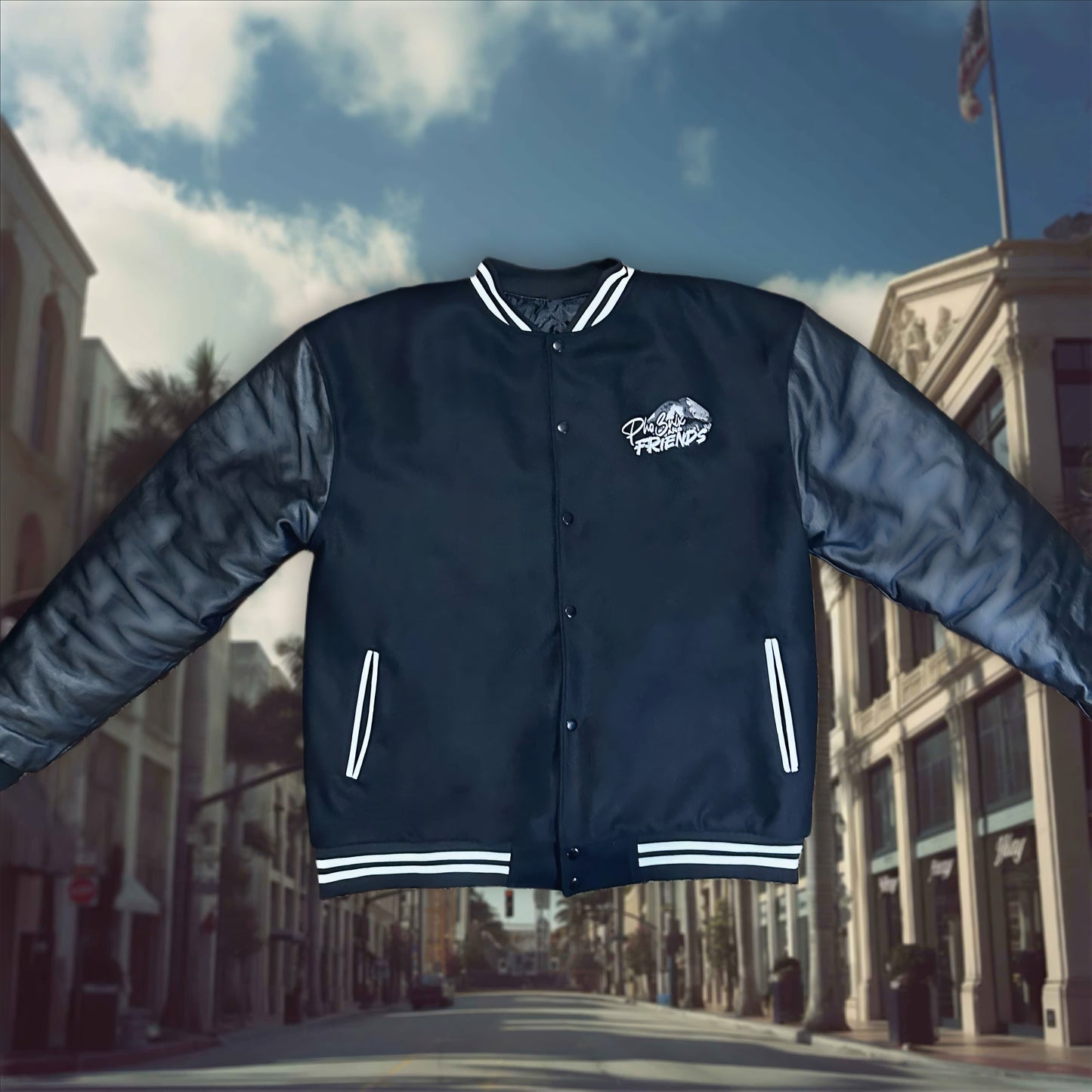 “City Is Mine” Leather Varsity Jacket